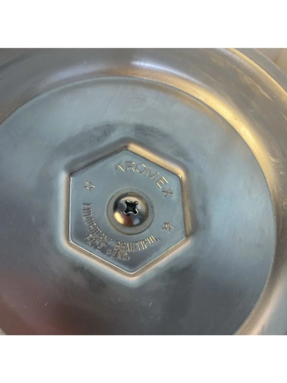 Kromex 1950’s Mid-century Aluminum Lidded Atomic Ice Bucket, 10” USA Barware